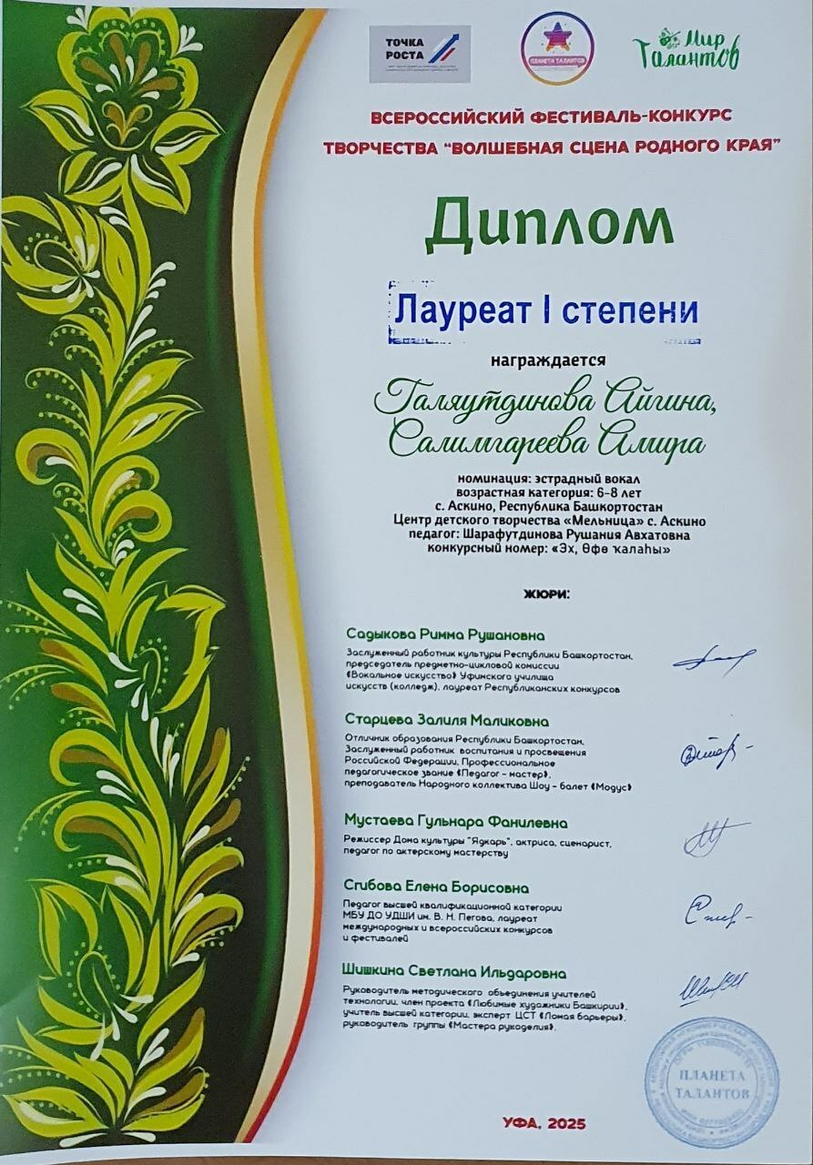 Новый триумф аскинских талантов!