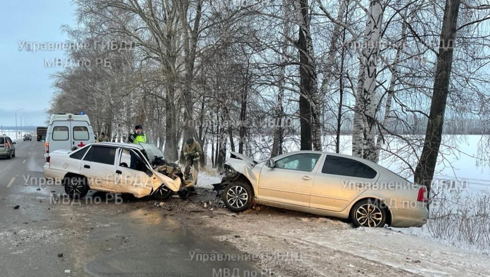 В Башкирии в лобовом столкновении с автомобилем Skoda Octavia погиб водитель Daewoo Nexia